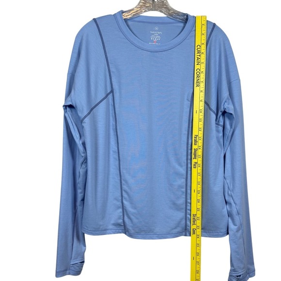 SWEATY BETTY Haste Run Long Sleeve Shirt, Blue Running Shirt, Size 8-10 - Picture 4 of 8